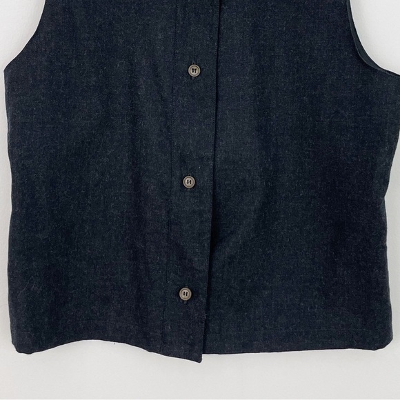 Vintage Morton Bernand 100% Wool Button Down Black Classic Vest Size 10 - Picture 5 of 10